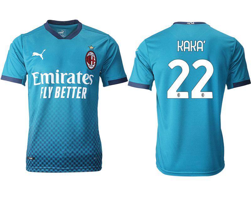 Men 2020-2021 club AC milan away aaa version #22 blue Soccer Jerseys